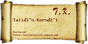 Talián Kornél névjegykártya