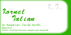 kornel talian business card